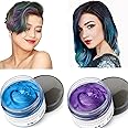 SWAKER 2 Colors Hair Color WAX 4.23 oz, Purple Blue Instant Hair Dye Wax, Natural Temporary Hair Color for Men and Women, Party, Daily Use, Cosplay