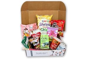 Korean Market | Caja Sorpresa de Comida Coreana (Starter Edition) | Para 1 o 2 Personas | Snacks, Ramen, Kimchi, Tteokbokki, Algas, Dulces y Palillos