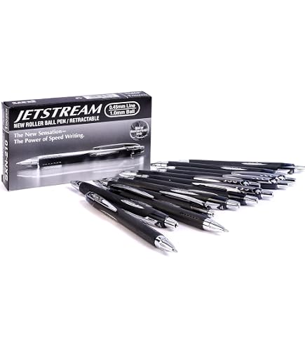 uni-ball SX 101 Jetstream - Penna a sfera (0,7 mm, colori assortiti, blu, nero, rosso, confezione da 6