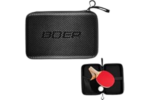 HEIBTENY Copertura per racchetta da ping pong, tasca quadrata, custodia per racchetta da ping pong, borsa nera in EVA con cerniera, custodia impermeabile per racchetta da ping pong, 29 x 19,5 x 5 cm