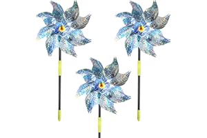 SHENGRUILI 3PCS Windräder Vogelabwehr,Obstgarten Vogelabwehr,Windrad Obstgarten,Reflektierende Windmühle,Vogelschreck Reflektierende Vogelabwehr,Vogelabwehr Reflektierende Windmühle