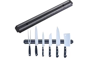 PARENCE.- Portacuchillos magnético 33 cm - Soporte magnético de pared metálico para cuchillos y utensilios, almacenamiento que ahorra espacio para la cocina o el garaje