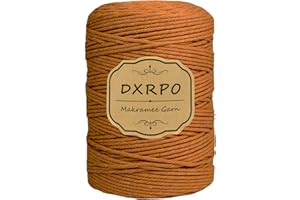 DXRPO Macrame Corda 3 mm x 300 m, macramè Filo Naturale, Macrame Corda per Appendiabiti per Fiori in Macrame, Home Decor Camera da Letto e Decorazioni Nuziali (Marrone Scuro)