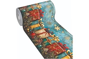 emmevi Tappeto Cucina Natale Pvc Alta Risoluzione Antimacchia Antiscivolo Passatoia Natalizia 51x210 Dis_G