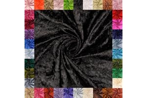fingsi Mats Pannesamt Stoff – Coupon – edler glänzender Stretch Stoff – 145 cm breit – Dekostoff – Kostüme – Bühne – Vorhänge – Bekleidung – Möbel (01. Schwarz 1,0m)