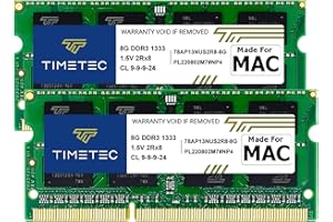 Timetec 16GB KIT(2x8GB) compatibile con Apple DDR3 1333MHz PC3-10600 CL9 per Mac Book Pro (inizio/fine 2011), iMac (metà 2010, metà/fine 2011), Mac Mini (metà 2011) Aggiornamento livello RAM MAC