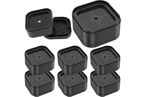 Alongen 8 PCS Bed Risers 1.38 inch,Stackable Furniture Risers with Nonslip Bottom Adjustable Table Risers Versatile Bed Raising Blocks for Table Desk Couch Chair Sofa Cabinet Bed Legs Black