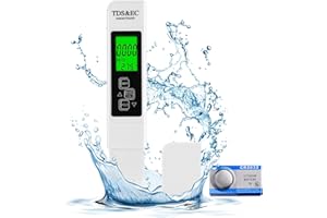 Aideepen Tester per Acqua Potabile, Misuratore TDS 3 in 1 per Acqua Potabile, Tester Digitale per la Qualità dell'Acqua Misuratore TDS/EC/TEMP 0-9999ppm per Acqua Potabile, Piscina, Acquario, Piscina