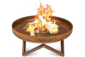 AMAGABELI GARDEN & HOME Amagabeli Bracere Giardino Grande buca per Il Fuoco da 60cm Acciaio corten di Grande capacità Portatile per Esterni per impieghi gravosi per Patio Campeggio Barbecue braciere per Stufa da Giardino