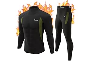 romision Thermounterwäsche Herren Funktionsunterwäsche Innenfleece Skiunterwäsche Weich Thermo Unterwäsche Set