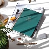 PAPERORA A5 Spiralli Sert Kapak Keten Noktalı Tarihsiz Not Defteri Koyu Yeşil