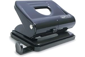 Rapesco PF820MB1 Perforatrice a 2 Fori 820 in Metallo, Fora fino a 22 Fogli, Nero