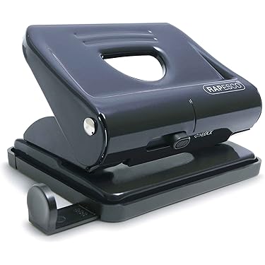 Rapesco 1205 ALU Verstelbare Heavy Duty 2-, 3- en 4-gaats Perforator, 32 Vel Perforatiecapaciteit, Zwart