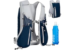 Expansea 7L Mochila Hidratación Ligera Impermeable con Soft Flask 500ml, Multifunción Mochilas de Hidratación, Chaleco Reflectante para Correr Ciclismo Carrera Trail Running