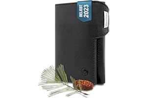 Wolfstrøm Slim Wallet 'Svente' I 11 Karten Mini Geldbörse Herren klein mit Münzfach, RFID Blocker I Damen und Herren Portemonnaie klein I Credit Card Holder Geldbeutel Herren klein – Classic Black
