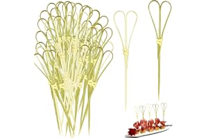 100 st cocktailpinnar i bambu, bambubrickett för förrätt, cocktailtandpetare bambuplekar, handgjorda knäbambutandpetare cockt