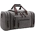Duffle Bag, Unisex Canvas Holdall, Large Travel Duffles Travel Carry On Duffle Bags Overnight Weekend Weekender Bag Travel Tote for Men and Women Grey