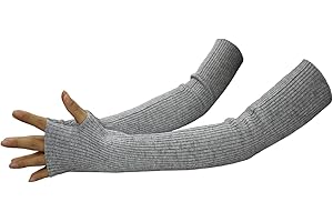 LSHARON SILK Women's Cashmere Warm Long Fingerless Gloves Winter Arm Warmer
