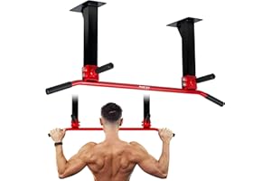 NEO-SPORT NEO SPORT - Barra de dominadas para techo NS-316 para ejercicios de entrenamiento de fuerza de acero reforzado, 4 asas antideslizantes 100 x 43 x 31 cm, carga máxima de 90 kg