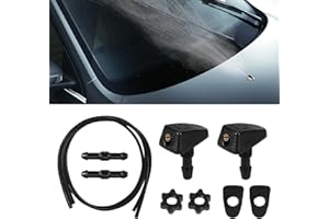 deemars Kit de Toberas de Lavado de Parabrisas, Montaje de la Boquilla del Lavparabrisas Delantero y Manguera de Fluido con Conectores, Limpiacriventana Spray Universal para Coches