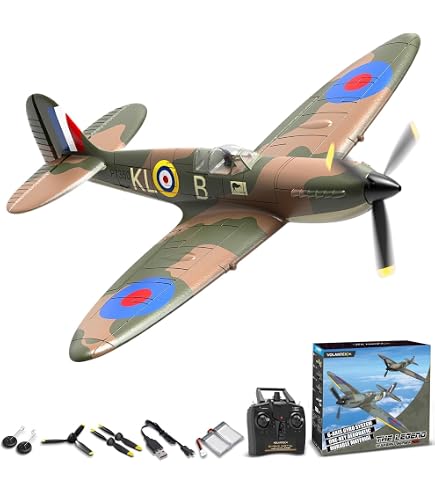 VOLANTEXRC Avion RC F16 Falcon 2 Canaux – Débutant Stabilisé Gyro – 2 Batteries + LED – Facile à Piloter Enfants & Adultes