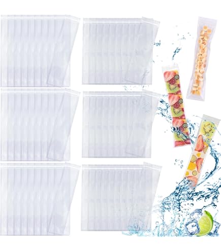 200 Pièces Sachets Glace à L'Eau Avec Entonnoir - Moules Glace DIY 5.5 X 28 Cm Pour Fruits, Yaourt, Smoothies - Tube Glace Maison