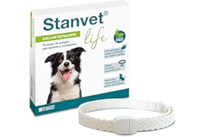 Stangest Collar Stanvet Life para Perros Premium | Repelente de Insectos | Protege de Garrapas, Pulgas y Mosquitos | Sin Insecticidas | Resistente al Agua | Activos Vegetales | 60cm