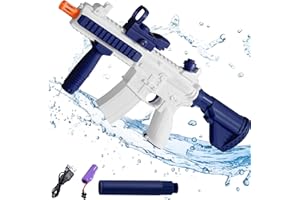Fetinar Pistolet à Eau, Automatique Pistolet à Eau Grande Capacité Jusqu'à 32 Pieds pour Adultes Enfants GarçOns Filles 6 7 8 9 10 + Ans Jardin D'éTé Piscine Jouets D'ExtéRieur.