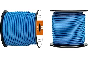 Abma Cord Cuerda Elástica 4mm 20M Cuerda de Lona Cuerda de Goma Cuerda Tensora Cuerda Expansora - Azul