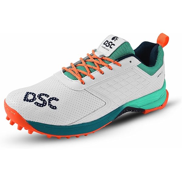 DSC Jaffa 22 Cricket Shoes | Color: Sea Green/Fluro Orange | Size