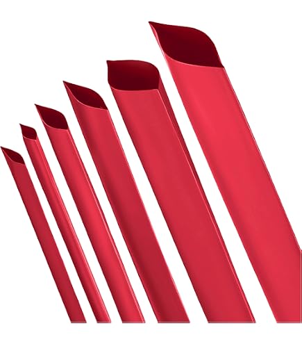 Gaine Thermorétractable Avec Colle 3:1 URHRHU - Lot 2x1m Diamètre 30mm Rouge Et Noir Pour Réparation Et Protection Câbles