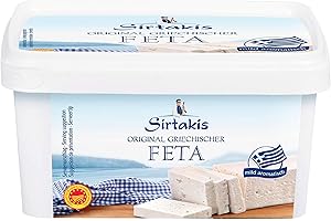 Sirtakis Feta Sheep Cheese, 3 x 400 g Containers, Sheep Cheese, Feta Cheese, Greek Feta, Sheep Cheese, Brine in Plastic Container, Greece, 43% Fat I.T., Microbial Lab Vegetarian, Gluten-Free Halal