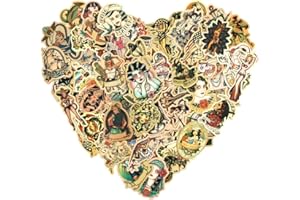 DLAND 100 adesivi vintage per adulti, adesivi Pin Up Sailor Jerry adesivi e decalcomanie, adesivi retrò per ragazze, adatti per bottiglie d'acqua, computer, skateboard, auto, chitarra