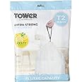 Tower T878001 75L Lemon Scented Heavy Duty Bin Liners, 20 Pack, White
