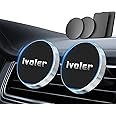 ivoler Car Phone Mount Holder Magnetic, [2 Pack] Phone Holder Mount for Car Air Vent Cradle Magnet Compatible for iPhone, Samsung, Huawei, Xiaomi etc - Silver