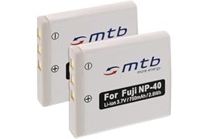 MTB MORE ENERGY 2X Baterías Compatible con FujiFilm NP-40 / Pentax D-Li8, D-Li102 / Samsung SLB-0737/0837... (Ver Lista)