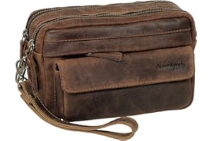 Greenland Nature Herrentasche Handgelenktasche Braun Leder