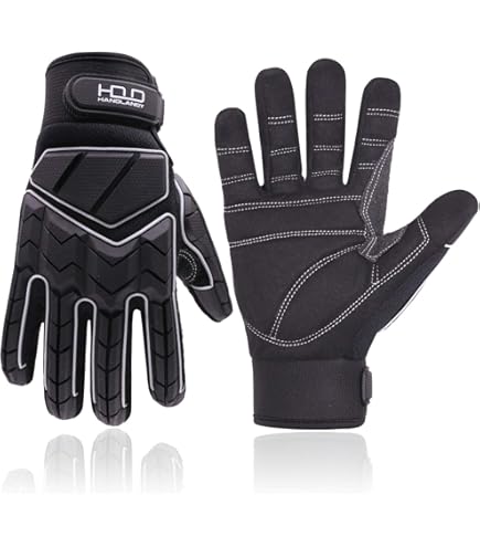 Shock Absorbent Safety Gloves Professional Anti-Vibration Gloves - Palm &  Fingertip Reinforced, ISO & EN388 Certified Protection Anti Vibration Work  Gloves