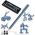 YEJIKJ Magnetic Pen, Decompression Fidget Pen, Multifunction Writing Magnet Ballpoint Pen, Magnetic Metal Ball Pen with Box, Stress Relief Toys for Friends, Adults (Blue)