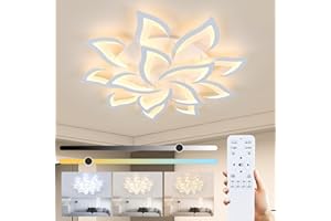 Comely Plafon LED Techo Regulable, 84W Lámpara de Techo Moderno Grande con Control Remoto/Aplicación para Sala de Estar, Dormitorio, 3000K-6500K, 100cm, Blanco