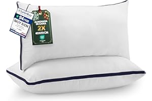 Utopia Bedding Almohadas (2 Unidades), 40 x 70 cm Tela de Microfibra con Relleno de poliéster 3D, Transpirable y Suave (Azul Marino)