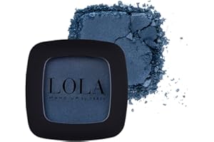 Lola Make Up by Perse Mono Eyeshadow with Natural Ingredients Vegan and Cruelty-Free Eye Makeup Palette High Coverage Satin Eye Shadow for Women, Dark Blue (007)