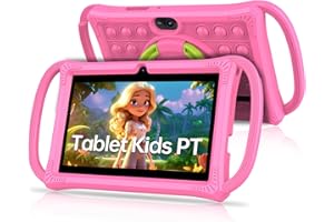 PRITOM Kids Tablets 7 inch, 32 GB,Perfect Size for Toddler Tablet with Un-Zipped Case, WiFi, Dual Camera, Education, Games, Children Tablet with Kids Software Pre-Installed, Parental Control (Pink)