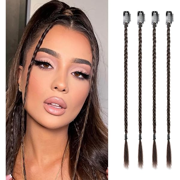 NICENEEDED 6-teilige Clip-In Zopf-Haarverlängerungen – 18 Zoll, Synthetisch & Hitzebeständig