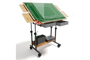 CODACE 1500-teiliger Puzzletisch mit Beinen, Puzzle-Tisch mit verstellbarem 5-Neigungswinkelbrett, Puzzlebrett mit 6 Schubladen und Abdeckung, 88,9 x 66 cm, Holz-Puzzlestaffelei mit 4 Rädern für Erwachsene