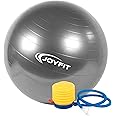 Joyfit Yoga Ball- Anti Burst 65 cm Exercise Ball with Inflation Pump, Non-Slip Gym Ball, for Yoga, Pilates, Core Training Exercises at Home and Gym- Suitable for Men and Women [1 Pc]