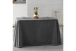 Lanovenanube Ropa o Falda Camilla, Enaguilla Rectangular de Tejido Chenilla, Medida 80x140 cm, Color Gris Marengo. Mantiene el Calor. Aspecto Aterciopelado y Tacto Muy Suave.