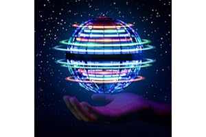 NICEQT Fliegender Ball, Hover Flying Ball Für Kinder Magic Spinner Boomerang Bunte LED Leuchten 360° Drehbare Indoor und Outdoor Flugzeug Spielzeug für Kinder Erwachsene