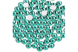 BEADSLAND 1440 Piezas de Diamantes de imitación de Cristal con Parte Trasera Plana,Gemas Redondas para Arte de uñas y Manualidades,Circón Azul,SS16,3.8-4.0 mm