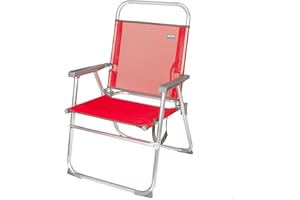 Aktive 53968 - Silla plegable fija aluminio 56 x 50 x 88 cm - rojo